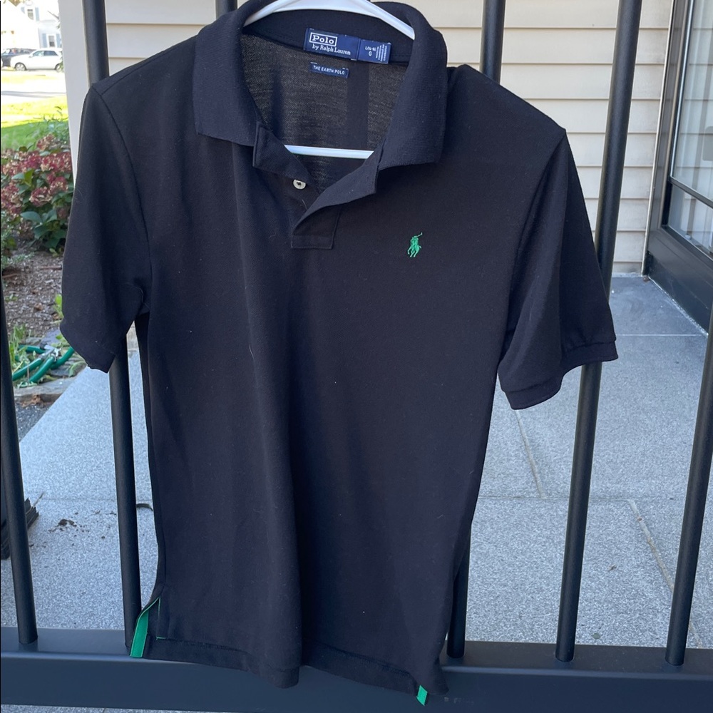 Ralph Lauren Black Polo with Green Accents